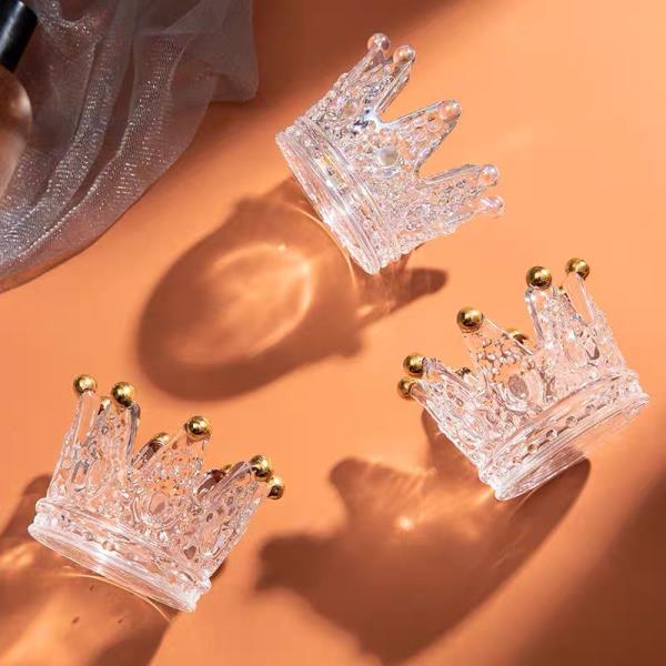 Crystal Glass Crown Candle Holder