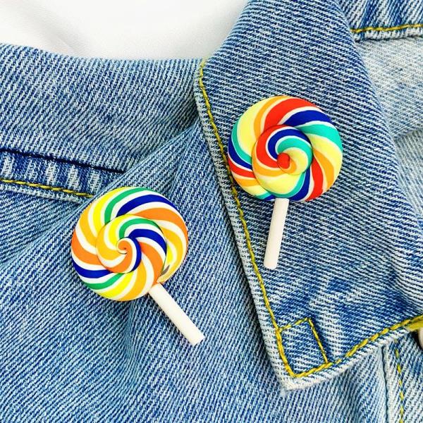 7 Cartoon Lollipop Candy Brooches