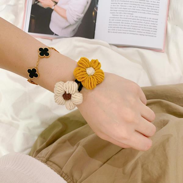 Cute Woven Thread Flower Hair Tie