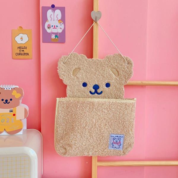 Cartoon Bear Hanging Wall Storage Bag