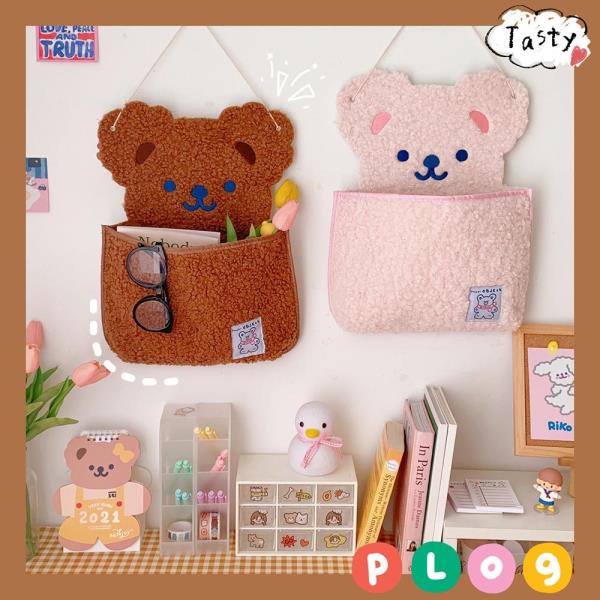 Cartoon Bear Hanging Wall Storage Bag