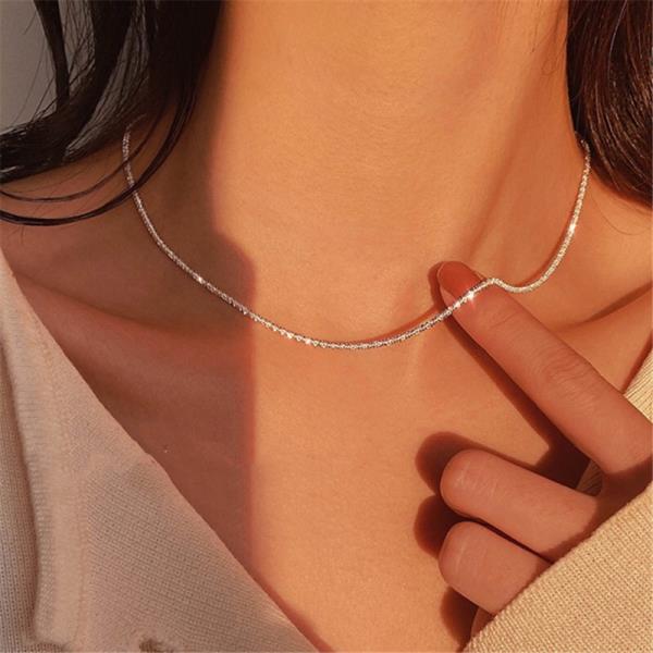 Galaxy Silver Simple Clavicle Necklace