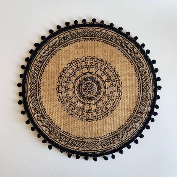 2 Pcs Bohemian Braid Lace Linen Table Dining Placemats