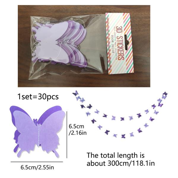 3D Wedding Birthday Butterfly Tassel Paper Banner