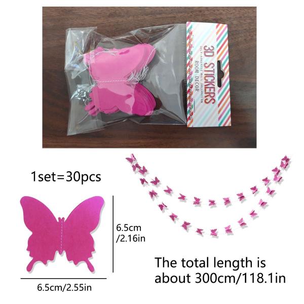 3D Wedding Birthday Butterfly Tassel Paper Banner