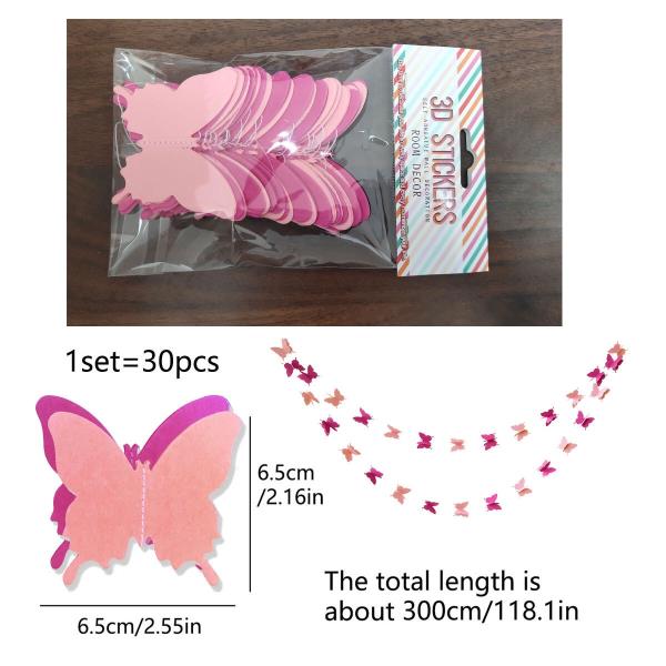 3D Wedding Birthday Butterfly Tassel Paper Banner