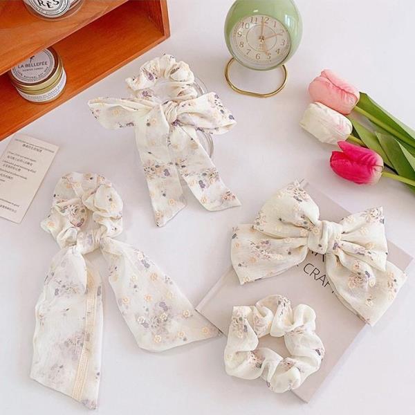 Fairy Chiffon Bow Scrunchies Hair Tie