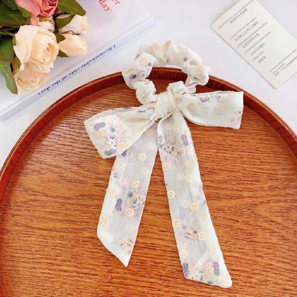 Fairy Chiffon Bow Scrunchies Hair Tie