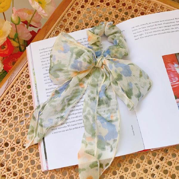 Fairy Chiffon Bow Scrunchies Hair Tie