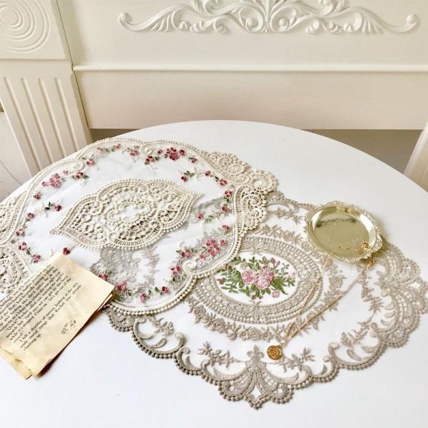 Embroidered Flower Lace Placemat