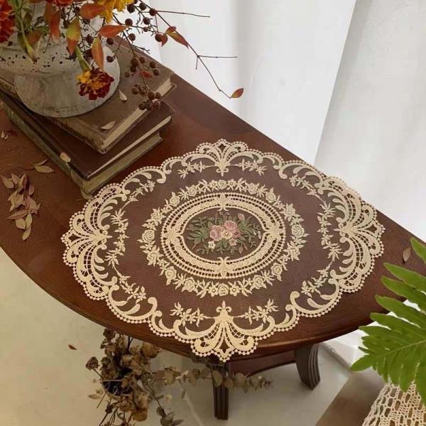 Embroidered Flower Lace Placemat