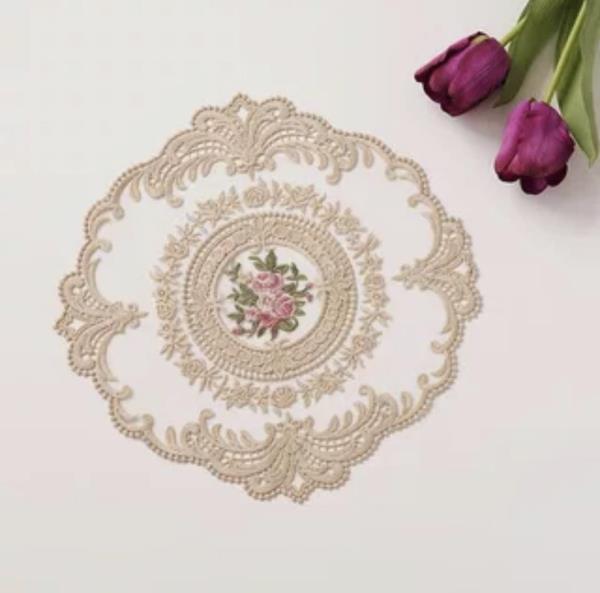 Embroidered Flower Lace Placemat