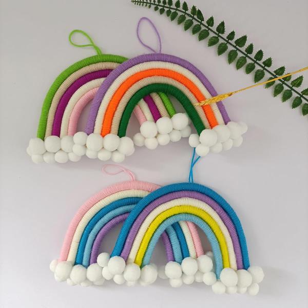 Woven Rainbow Cloud Wall Decoration