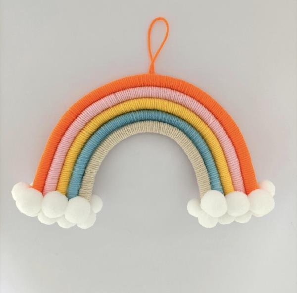 Woven Rainbow Cloud Wall Decoration