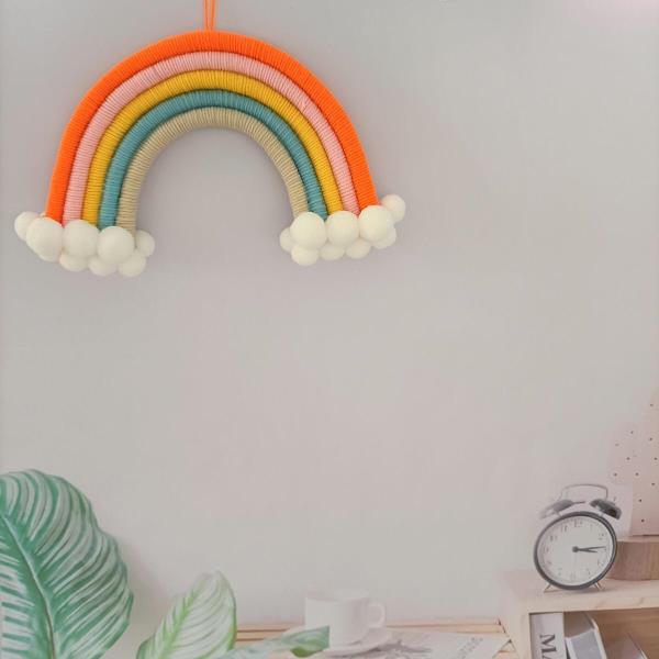 Woven Rainbow Cloud Wall Decoration