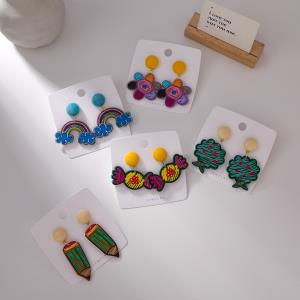 Cartoon Acrylic Graffiti Handwriting Earrings