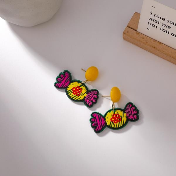 Cartoon Acrylic Graffiti Handwriting Earrings