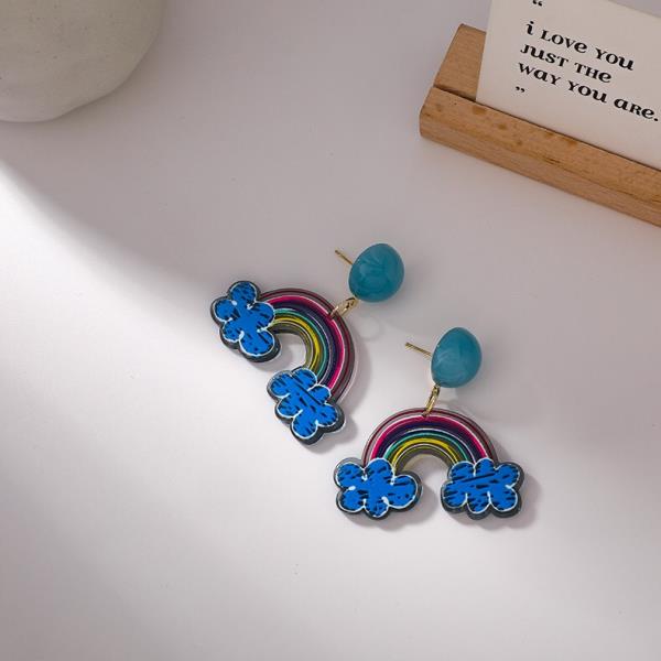 Cartoon Acrylic Graffiti Handwriting Earrings