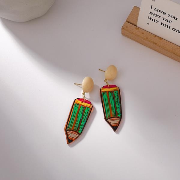 Cartoon Acrylic Graffiti Handwriting Earrings