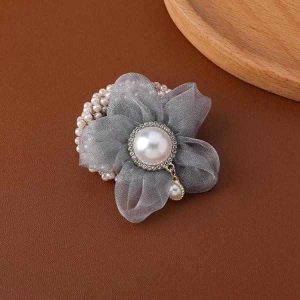 Chiffon Pearl Flower Hair Tie