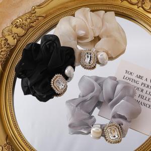 Chiffon Pearl Flower Hair Tie