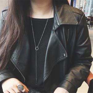 Punk Chic Black Faux Leather Metal Heart Clavicle Choker