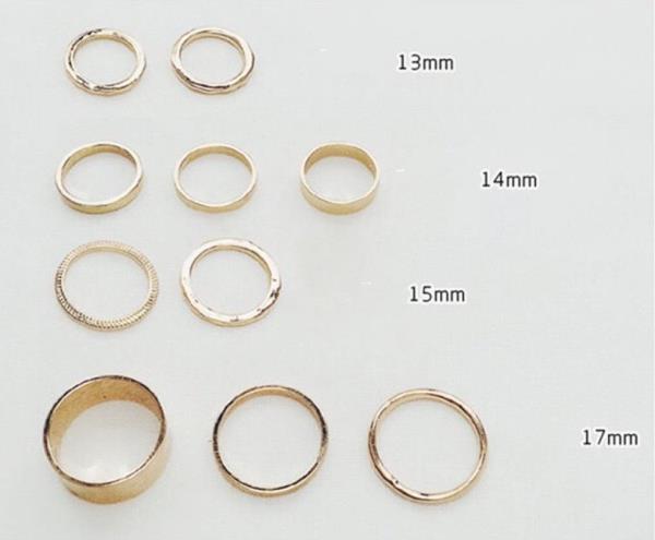 10 Pcs Pinkie Finger Knuckle Ring Set