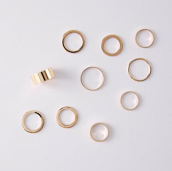 10 Pcs Pinkie Finger Knuckle Ring Set