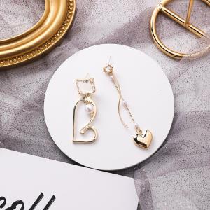 Chic Gold Square Crystal Pendant Earrings