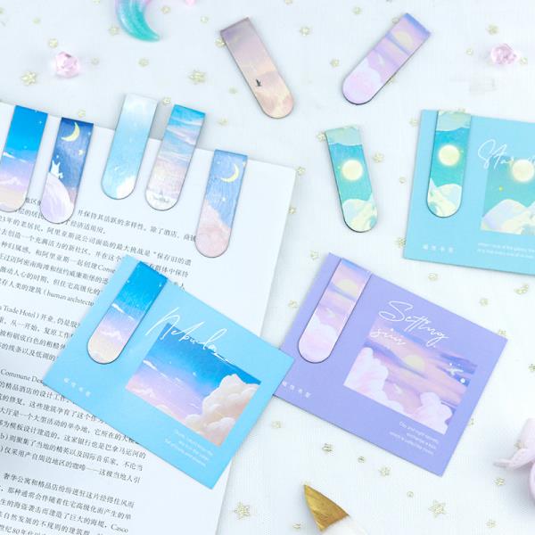 4 Pcs Galaxy Sky Magnetic Bookmarks