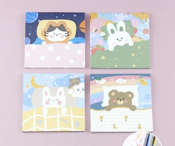 4 Packs Cartoon Bear Sticky Notes