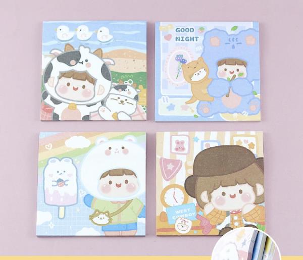 4 Packs Cartoon Bear Sticky Notes