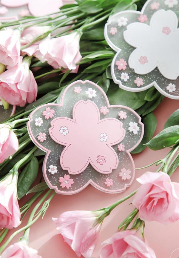 Cherry Blossom Flower PVC Small Coaster