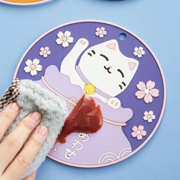 Japanese Cartoon Cat PVC Small Coaster