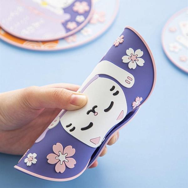 Japanese Cartoon Cat PVC Small Coaster