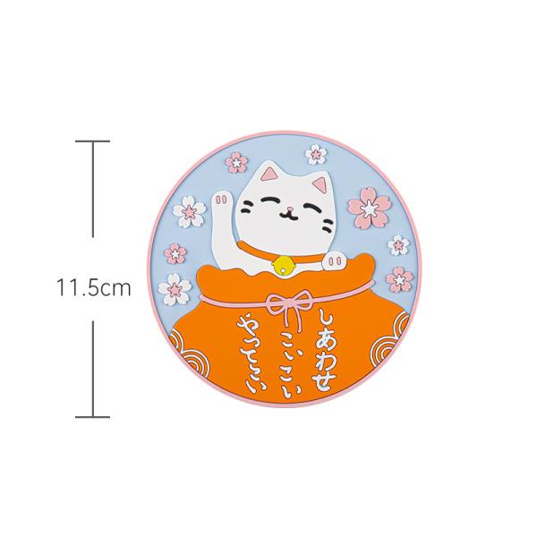 Japanese Cartoon Cat PVC Small Coaster