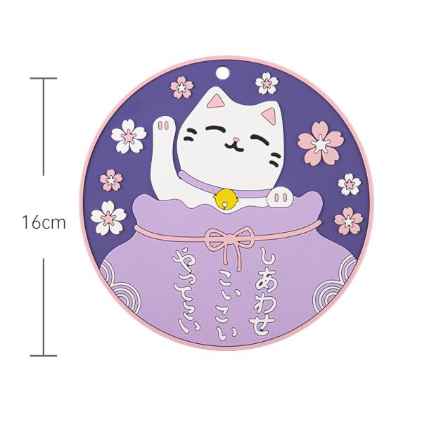 Japanese Cartoon Cat PVC Medium Coaster