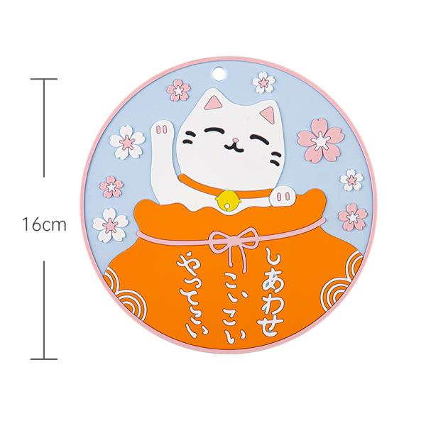 Japanese Cartoon Cat PVC Medium Coaster