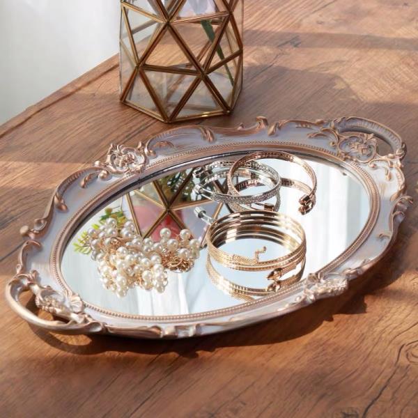 Oval Mirror Decoration Tray Plate