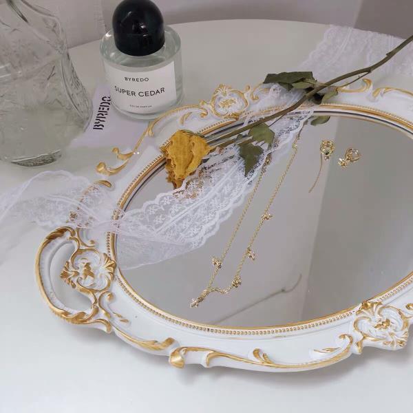 Oval Mirror Decoration Tray Plate