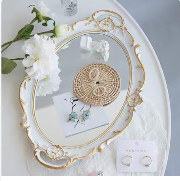 Oval Mirror Decoration Tray Plate