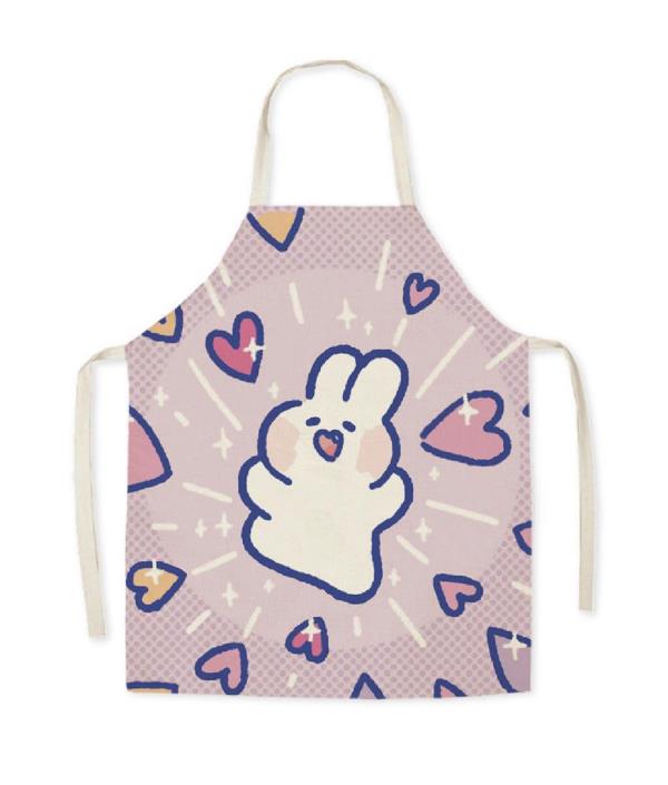 Adjustable Cartoon Flax Bear Cooking Apron