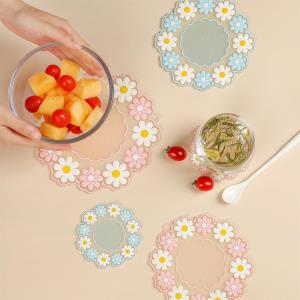 Flower Patterned Heat Resistant Acrylic Coaster