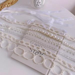 Retro White Lace Pearl Necklace