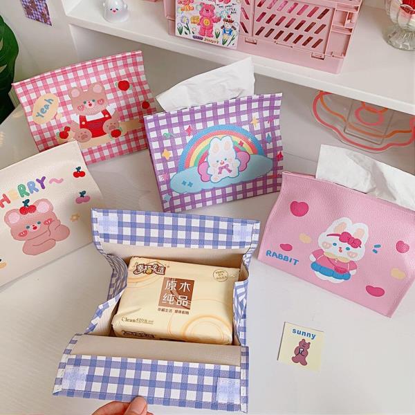 Kawaii PU Leather Napkin Tissue Box Cover