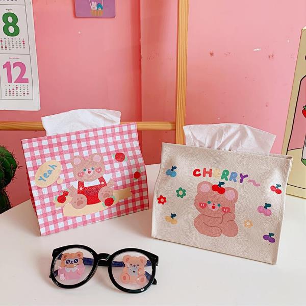 Kawaii PU Leather Napkin Tissue Box Cover