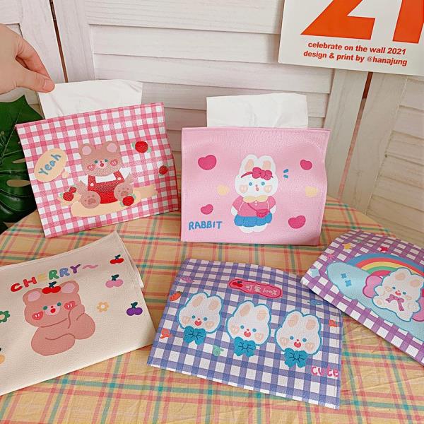 Kawaii PU Leather Napkin Tissue Box Cover