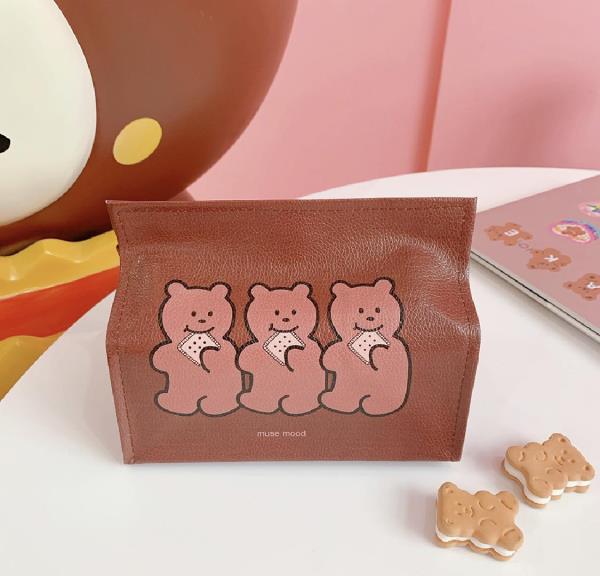 Kawaii PU Leather Napkin Tissue Box Cover