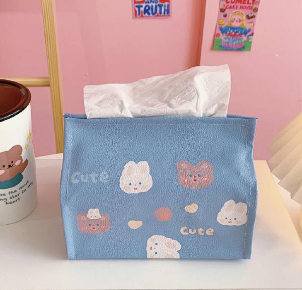 Kawaii PU Leather Napkin Tissue Box Cover