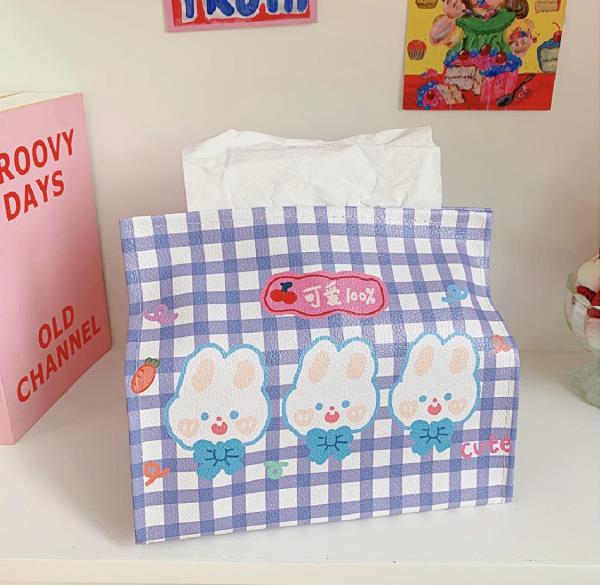 Kawaii PU Leather Napkin Tissue Box Cover